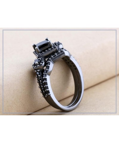 2.10 ctw Black Rhodium Plated Princess Diamond Bridal Chevron Engagement Ring Set in 925 Sterling Silver 7 $114.16 Others