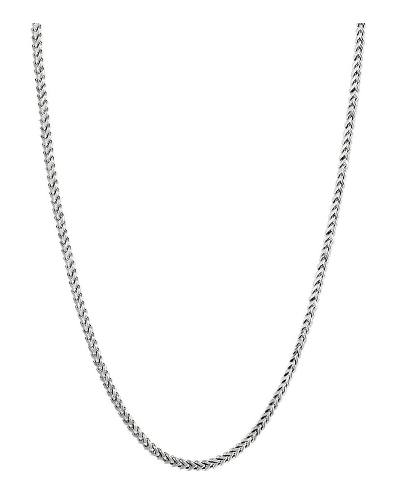 925 Sterling Silver Rhodium Plated Solid 2MM Franco Square Box Chain Necklace for Women & Men-Made In Italy Comes with a Gift...