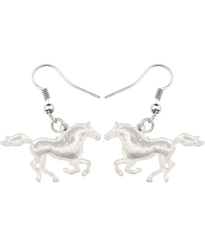 Enamel Alloy Sweet Running Horse Earrings Drop Dangle Fashion Animals Jewelry For Women Girls Gift Purple $6.75 Earrings