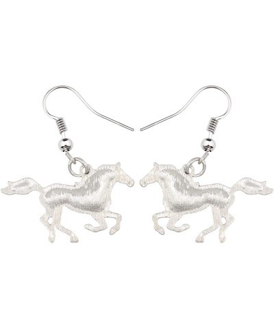 Enamel Alloy Sweet Running Horse Earrings Drop Dangle Fashion Animals Jewelry For Women Girls Gift Purple $6.75 Earrings