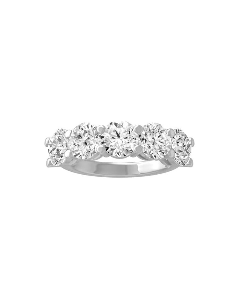 1/2 Carat - 5 Carat Lab Grown Diamond Five-Stone Band Ring for Women |14K Solid White or Yellow Gold Anniversary Wedding Band...