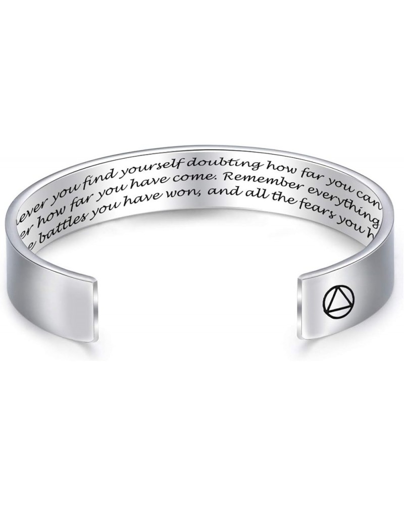 Inspirational Bracelets for Women Friendship Gifts Mens Bracelet Sobriety Gifts Recovery Gift AA Cuff single $8.25 Bracelets