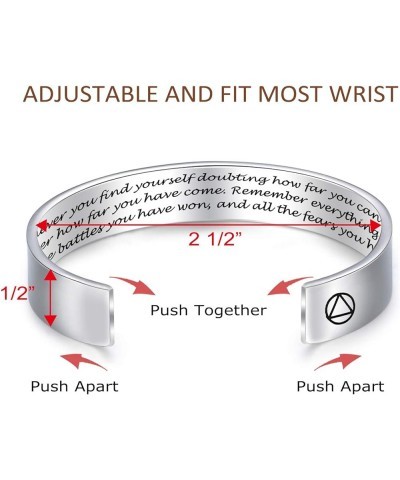 Inspirational Bracelets for Women Friendship Gifts Mens Bracelet Sobriety Gifts Recovery Gift AA Cuff single $8.25 Bracelets