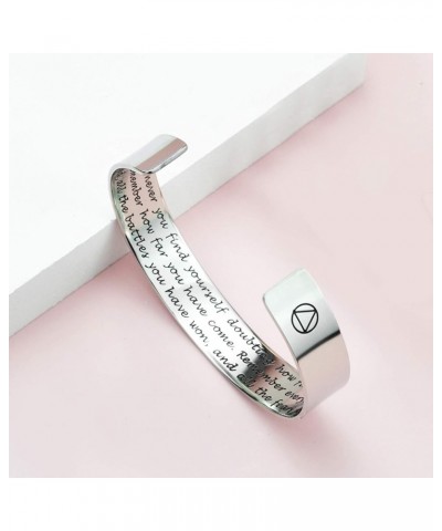 Inspirational Bracelets for Women Friendship Gifts Mens Bracelet Sobriety Gifts Recovery Gift AA Cuff single $8.25 Bracelets