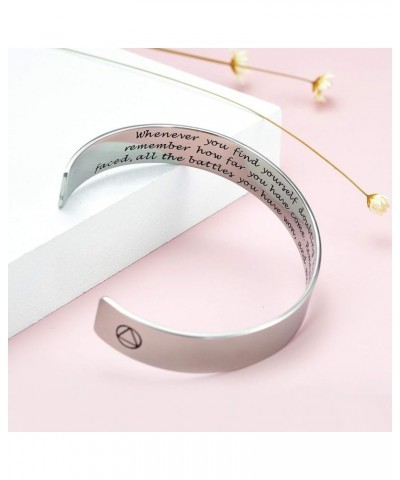 Inspirational Bracelets for Women Friendship Gifts Mens Bracelet Sobriety Gifts Recovery Gift AA Cuff single $8.25 Bracelets