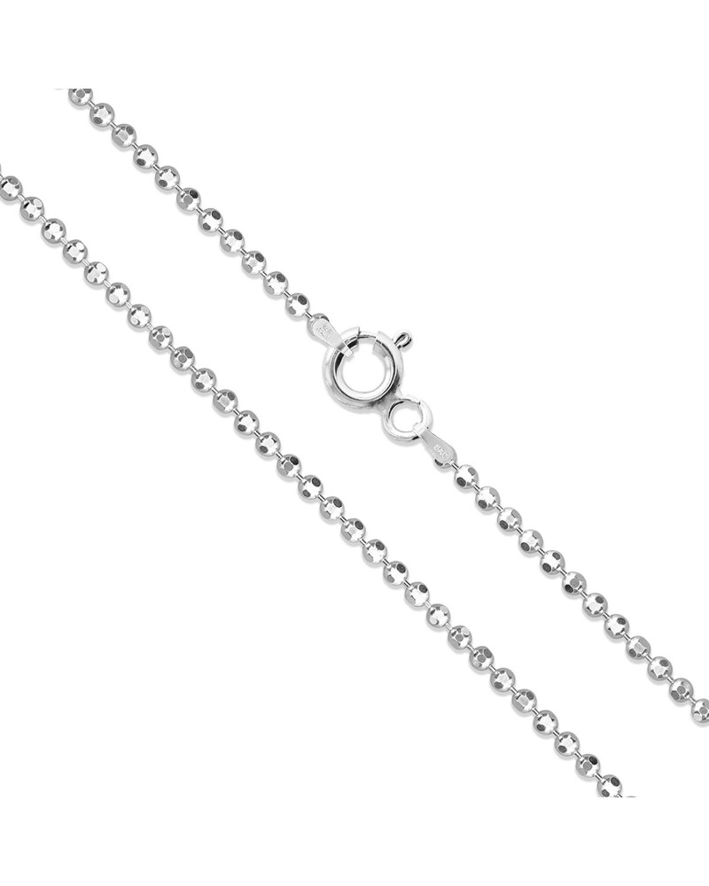 Sterling Silver Diamond-Cut Ball Bead Chain 1.5mm 925 Italy Dog Tag Necklace $8.00 Necklaces