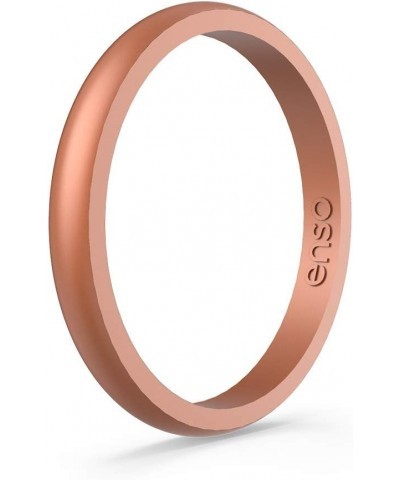 Halo Elements Silicone Ring – Stackable Wedding Engagement Band – Thin Minimalist Band – 2.54mm Wide, 1.5mm Thick Copper-Colo...