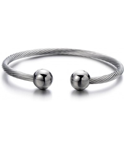 Elastic Adjustable Stainless Steel Cuff Bangle Bracelet for Mens Womens G-Metal Color: Silver $11.19 Bracelets