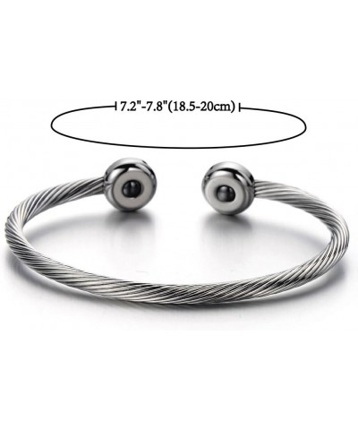 Elastic Adjustable Stainless Steel Cuff Bangle Bracelet for Mens Womens G-Metal Color: Silver $11.19 Bracelets