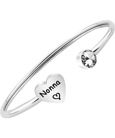 Nonna Jewelry Gifts Nonna Cuff Bracelet Italian Grandmother Mother's Day Gift for Family Nonna New Nonna Bracelet silver $11....