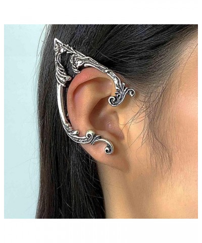 Gothic Elf Fairy Cuff Earrings Silver Elven Wrap Cuff Earrings Vintage Cartilage Ear Clip Earrings Elven Ear Wrap Earrings Je...