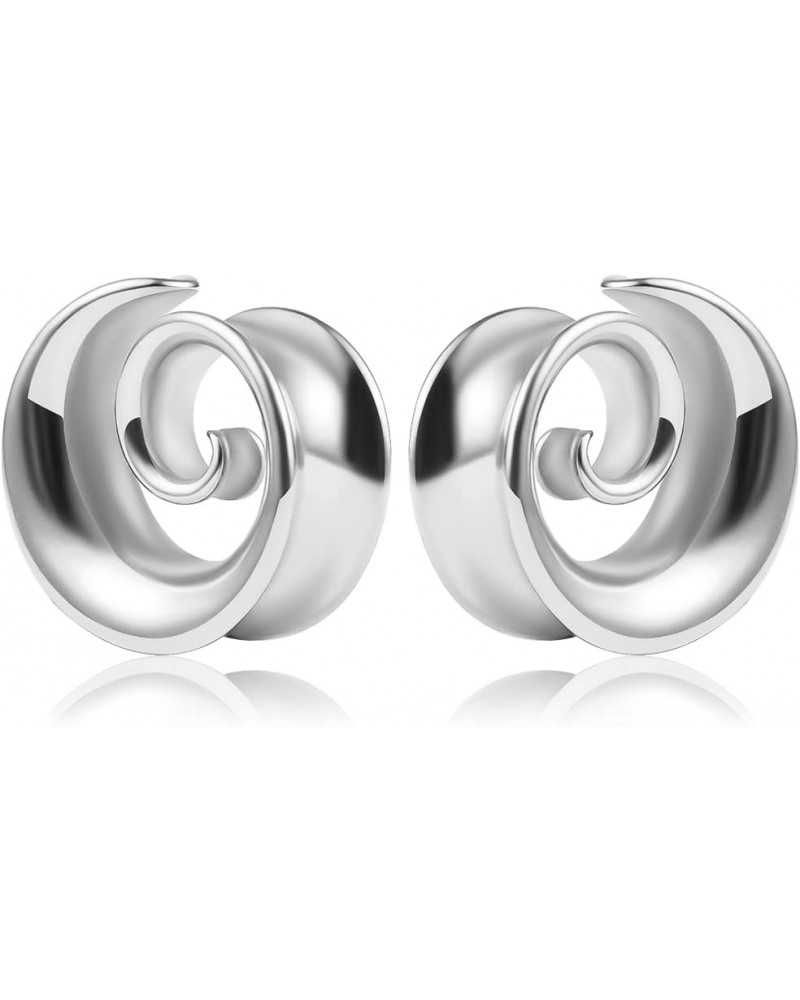 2PCS Spiral Saddle Ear Tunnels Plugs 316 Stainless Steel Ear Gauges Hypoallergenic Earrings Expander Stretcher Piercing Body ...