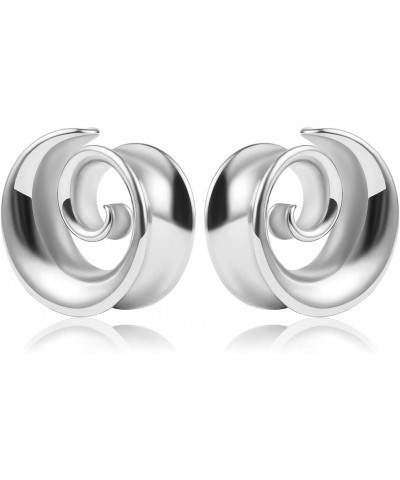 2PCS Spiral Saddle Ear Tunnels Plugs 316 Stainless Steel Ear Gauges Hypoallergenic Earrings Expander Stretcher Piercing Body ...