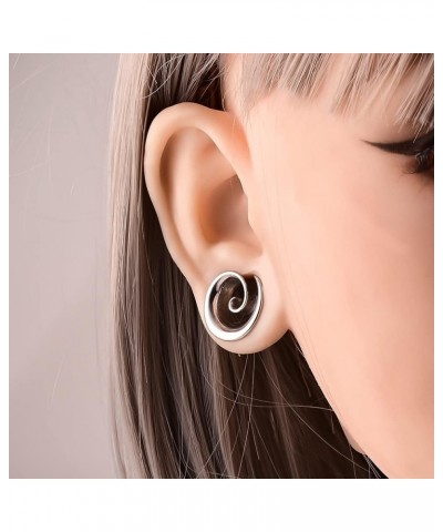 2PCS Spiral Saddle Ear Tunnels Plugs 316 Stainless Steel Ear Gauges Hypoallergenic Earrings Expander Stretcher Piercing Body ...