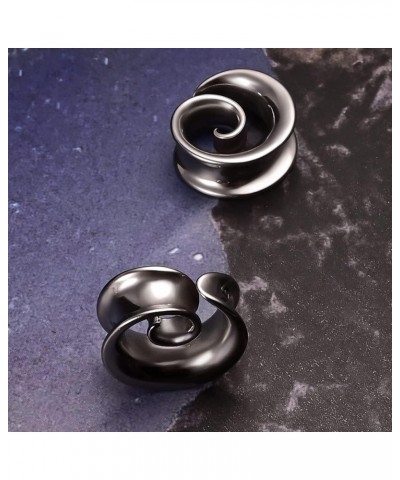 2PCS Spiral Saddle Ear Tunnels Plugs 316 Stainless Steel Ear Gauges Hypoallergenic Earrings Expander Stretcher Piercing Body ...