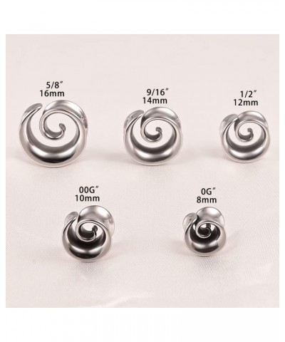 2PCS Spiral Saddle Ear Tunnels Plugs 316 Stainless Steel Ear Gauges Hypoallergenic Earrings Expander Stretcher Piercing Body ...