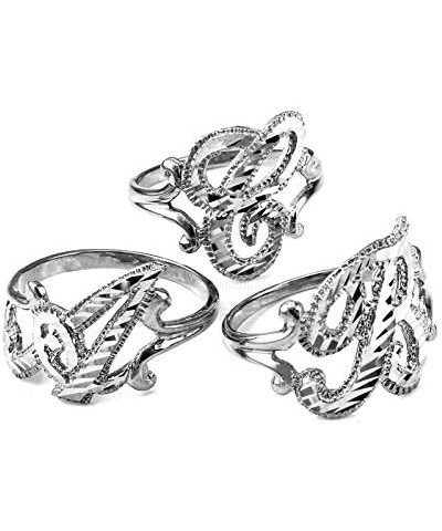 Sparkle-Cut Letter Initial Script Ring In Sterling Silver T $15.29 Rings