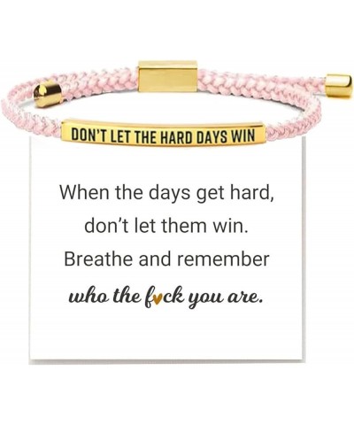 Dont Let the Hard Days Win Bracelet for Women Inspirational Engraved Bracelet Adjustable Braided Bracelet Trendy Reminder Bra...