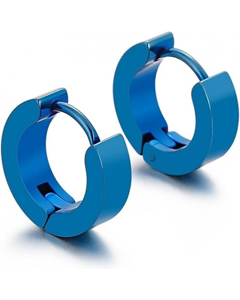 Earrings for Women Titanium, Metal Hoop Earrings Circle Geometry Simple Style Gift for Wife Mom Her Friend blue 4x9 $10.07 Ea...