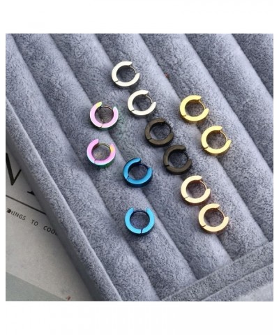 Earrings for Women Titanium, Metal Hoop Earrings Circle Geometry Simple Style Gift for Wife Mom Her Friend blue 4x9 $10.07 Ea...