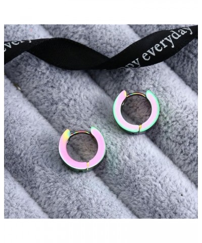 Earrings for Women Titanium, Metal Hoop Earrings Circle Geometry Simple Style Gift for Wife Mom Her Friend blue 4x9 $10.07 Ea...