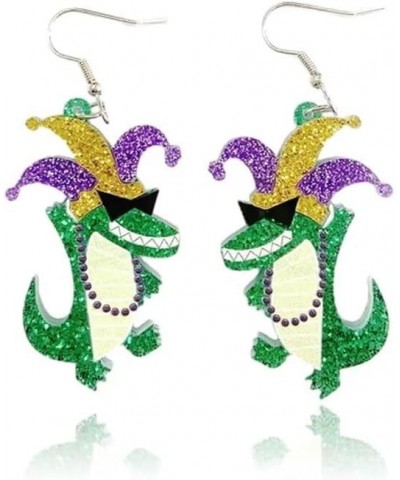 Mardi Gras Sequin Dangle Earrings Carnival Theme Lobster Crocodile Acrylic Earrings Parade Holiday Party Jewelry Gifts One si...