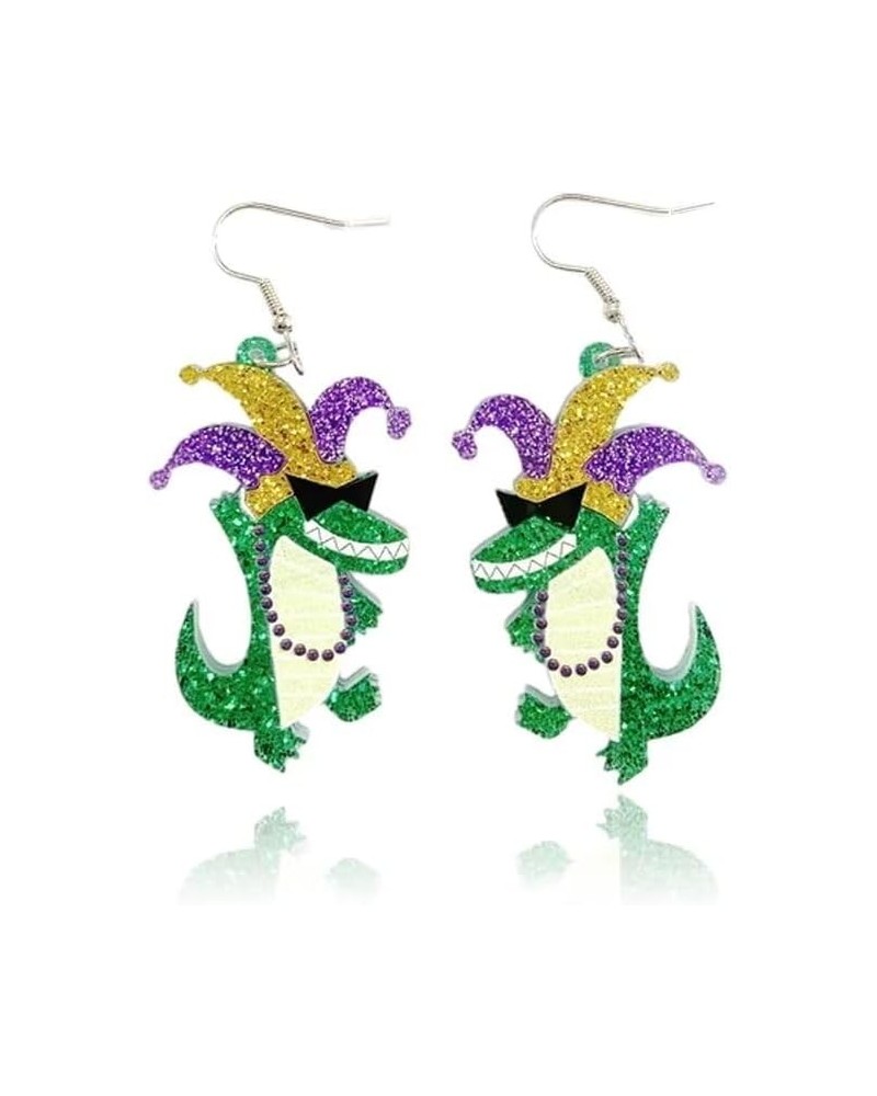 Mardi Gras Sequin Dangle Earrings Carnival Theme Lobster Crocodile Acrylic Earrings Parade Holiday Party Jewelry Gifts One si...