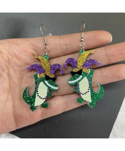 Mardi Gras Sequin Dangle Earrings Carnival Theme Lobster Crocodile Acrylic Earrings Parade Holiday Party Jewelry Gifts One si...