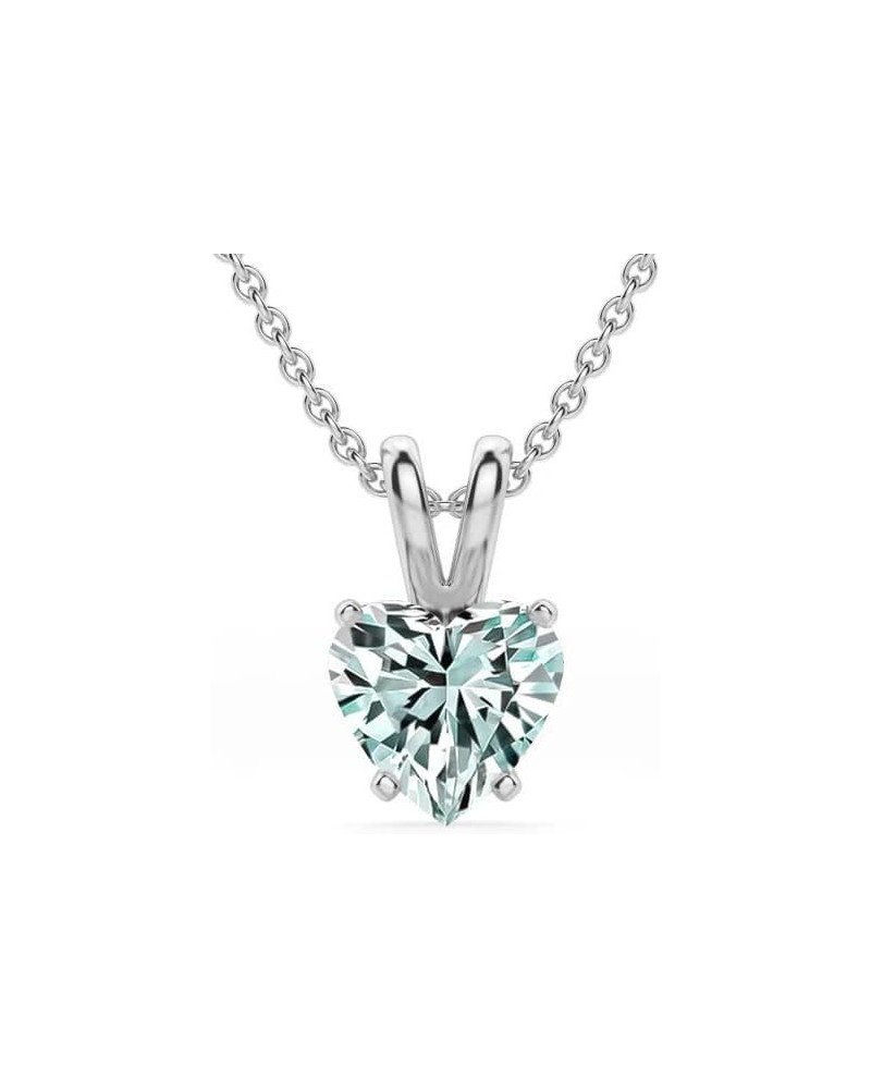 .25-1.00 Carat Heart Shape Brilliant Solitaire Lab-Grown Diamond Solitaire Pendant Necklace For Women Girls infants | 14k Yel...