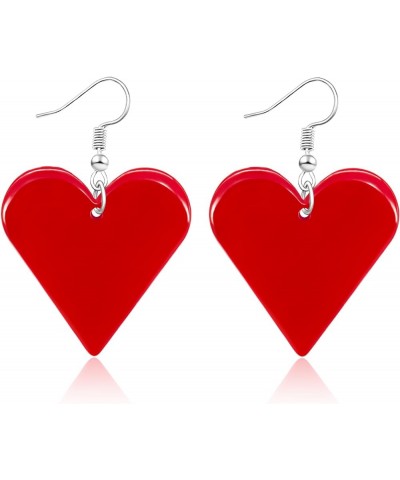 Y2K Love Heart Dangle Earrings for Women Girls Summer Beach Alloy Acrylic Candy-colored Earrings Lightweight Double Heart Dro...