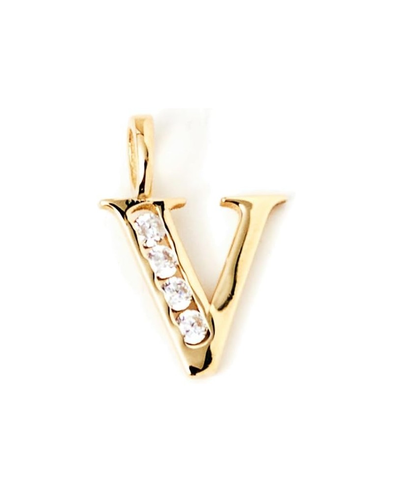 14K Gold Initial Charm for Women | Alphabet Letter Pendants, A-Z, All Letters, CZ V $39.06 Pendants