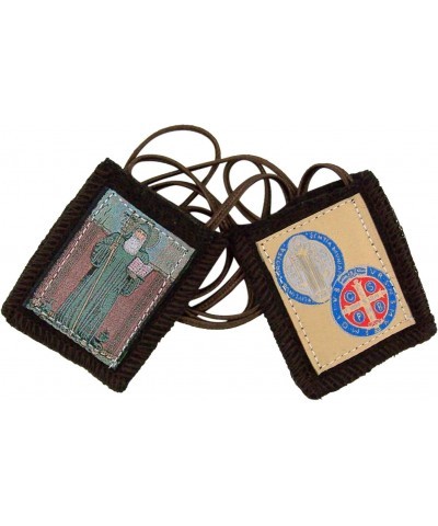 Genuine Wool Saint Benedict Holy Brown Scapular $10.54 Necklaces