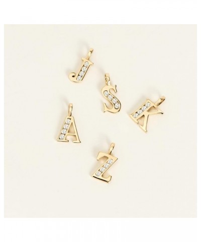 14K Gold Initial Charm for Women | Alphabet Letter Pendants, A-Z, All Letters, CZ V $39.06 Pendants