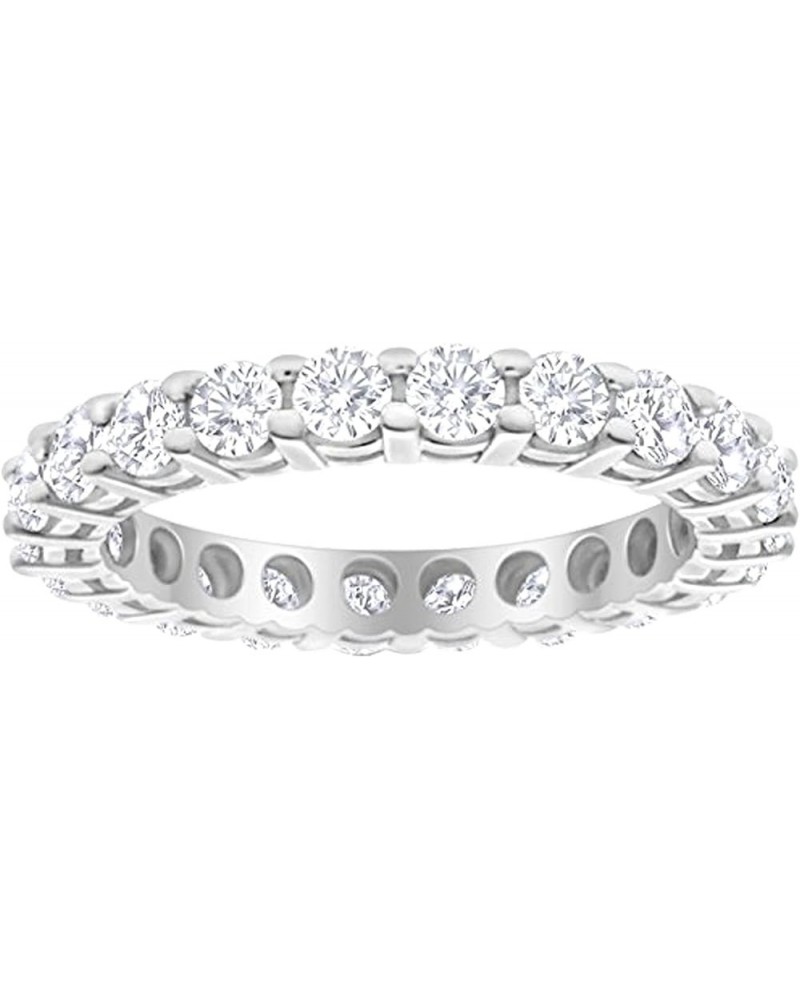 3/4 Carat (ctw) 14K White Gold Round Diamond Ladies Eternity Wedding Anniversary Stackable Ring Band Premium Collection White...