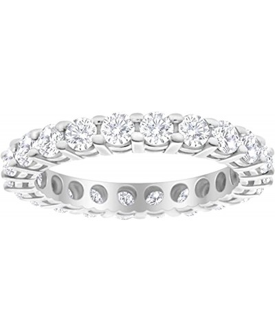 3/4 Carat (ctw) 14K White Gold Round Diamond Ladies Eternity Wedding Anniversary Stackable Ring Band Premium Collection White...