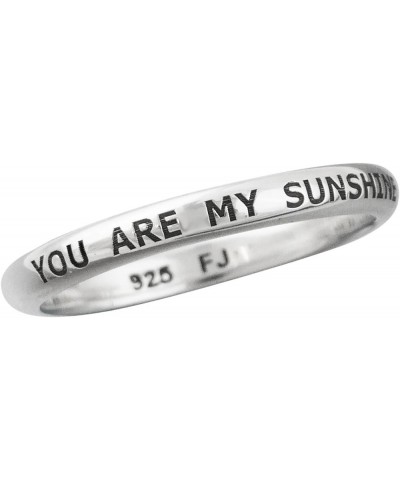 Sterling Silver Engraved Rings, Sizes 5-10, Fashion Ring, Engraved Stackable Ring Engraved: You are My Sunshine $13.20 Rings