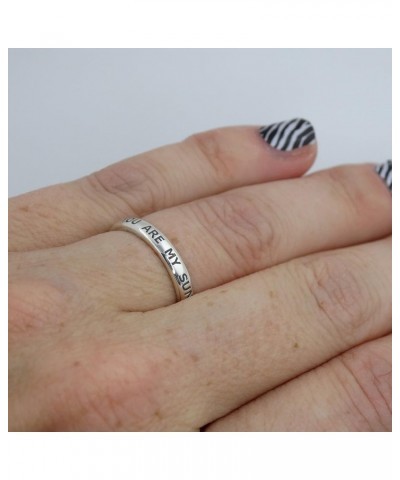 Sterling Silver Engraved Rings, Sizes 5-10, Fashion Ring, Engraved Stackable Ring Engraved: You are My Sunshine $13.20 Rings