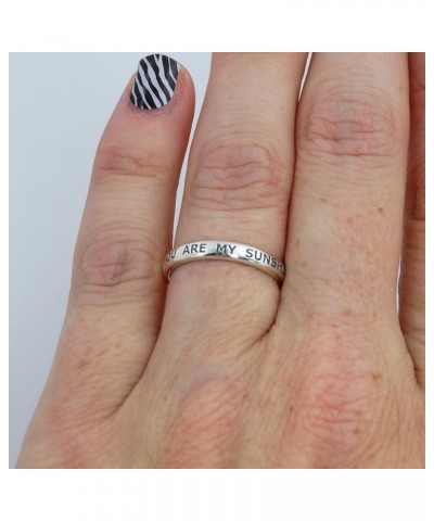 Sterling Silver Engraved Rings, Sizes 5-10, Fashion Ring, Engraved Stackable Ring Engraved: You are My Sunshine $13.20 Rings