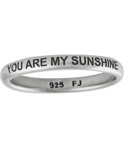 Sterling Silver Engraved Rings, Sizes 5-10, Fashion Ring, Engraved Stackable Ring Engraved: You are My Sunshine $13.20 Rings