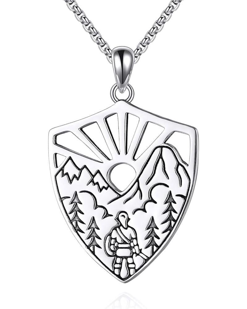 Zelda Necklace Sterling Silver Triforce Pendant Zelda Jewelry Gifts for Men Women Boys Girls Shield $18.04 Necklaces