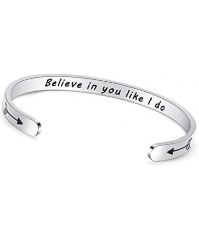 Inspirational Gifts Bracelet Cuff Bangle Mantra Quote Positive Saying Engraved Stainless Steel Silver Motivational Friendship...