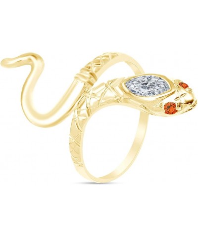 14k Yellow Gold Over Sterling Silver Simulated Birthstone With Cubic Zirconia Snake Band Ring Jewelry For Ladies Citrine $24....