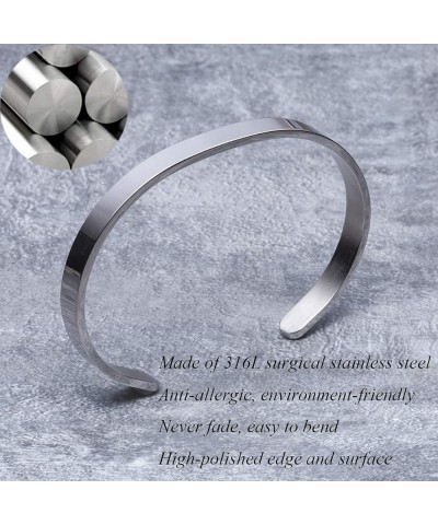 Inspirational Gifts Bracelet Cuff Bangle Mantra Quote Positive Saying Engraved Stainless Steel Silver Motivational Friendship...