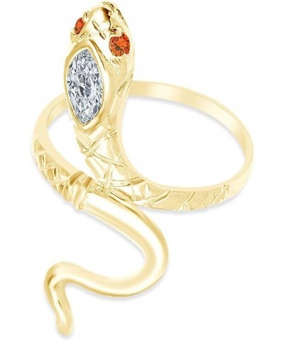 14k Yellow Gold Over Sterling Silver Simulated Birthstone With Cubic Zirconia Snake Band Ring Jewelry For Ladies Citrine $24....