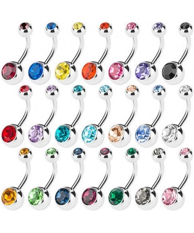 15 PCS Assorted Colors Belly Button Ring Surgical Steel Hypoallergenic Lead and Nickel Free,14 Gauge Navel Piercing Body Jewe...