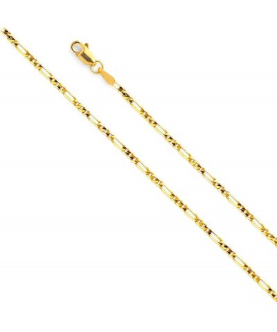 14K REAL Yellow Solid Gold 1.9mm Figaro 3+1 Chain Necklace with Lobster Clasp 24.0 Inches $101.64 Necklaces