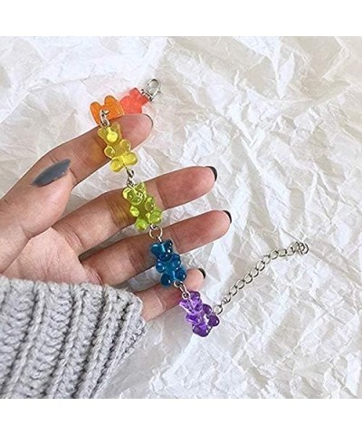 7 Colors Cute Gummy Bear Necklace Colorful Resin Bear Pendant Necklace for Women Girls C:set $11.87 Necklaces