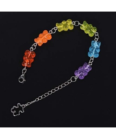 7 Colors Cute Gummy Bear Necklace Colorful Resin Bear Pendant Necklace for Women Girls C:set $11.87 Necklaces