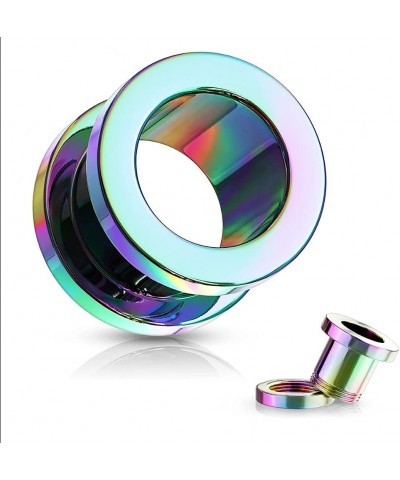 Rainbow Anodized 316L Surgical Steel Ear Flesh Tunnel - Sold by Piece 4.0 Millimeters $9.08 Body Jewelry