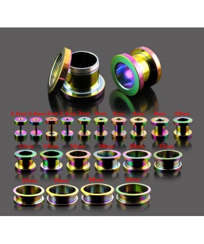 Rainbow Anodized 316L Surgical Steel Ear Flesh Tunnel - Sold by Piece 4.0 Millimeters $9.08 Body Jewelry